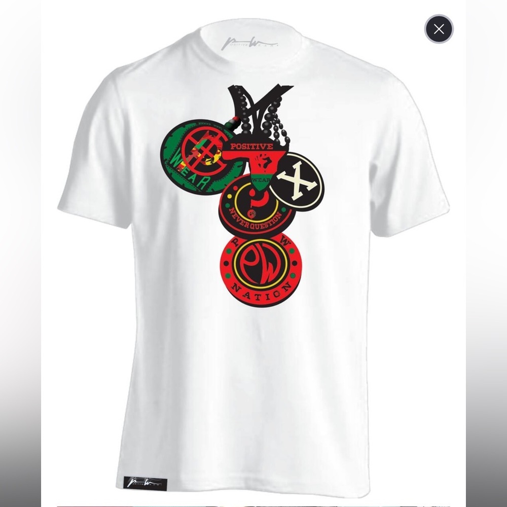 Positive Wear Mens White Africa T-Shirt Designer